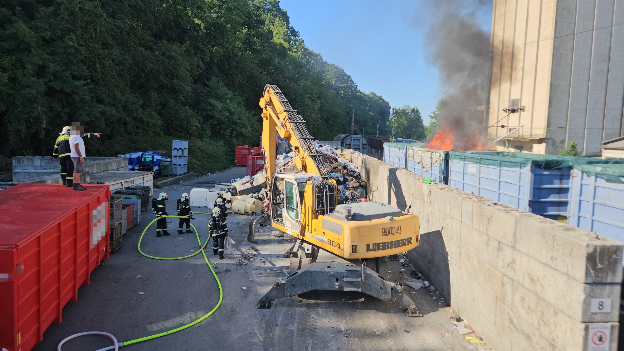 Brand eines Güterwaggons